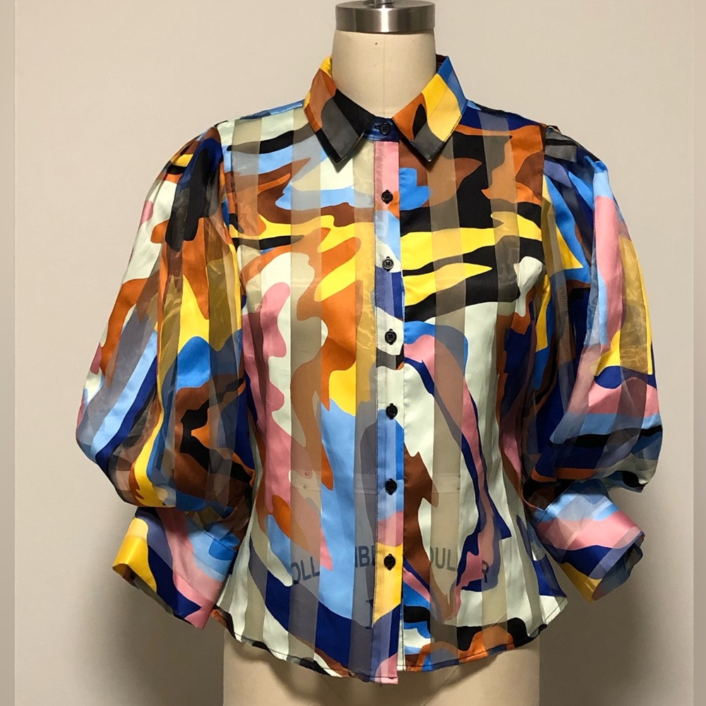 CQbyCQ multicolour sheer blouse